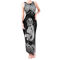 Te Reo Maori Tiki Inspired Art Tank Maxi Dress LT9 Women Black - Polynesian Pride