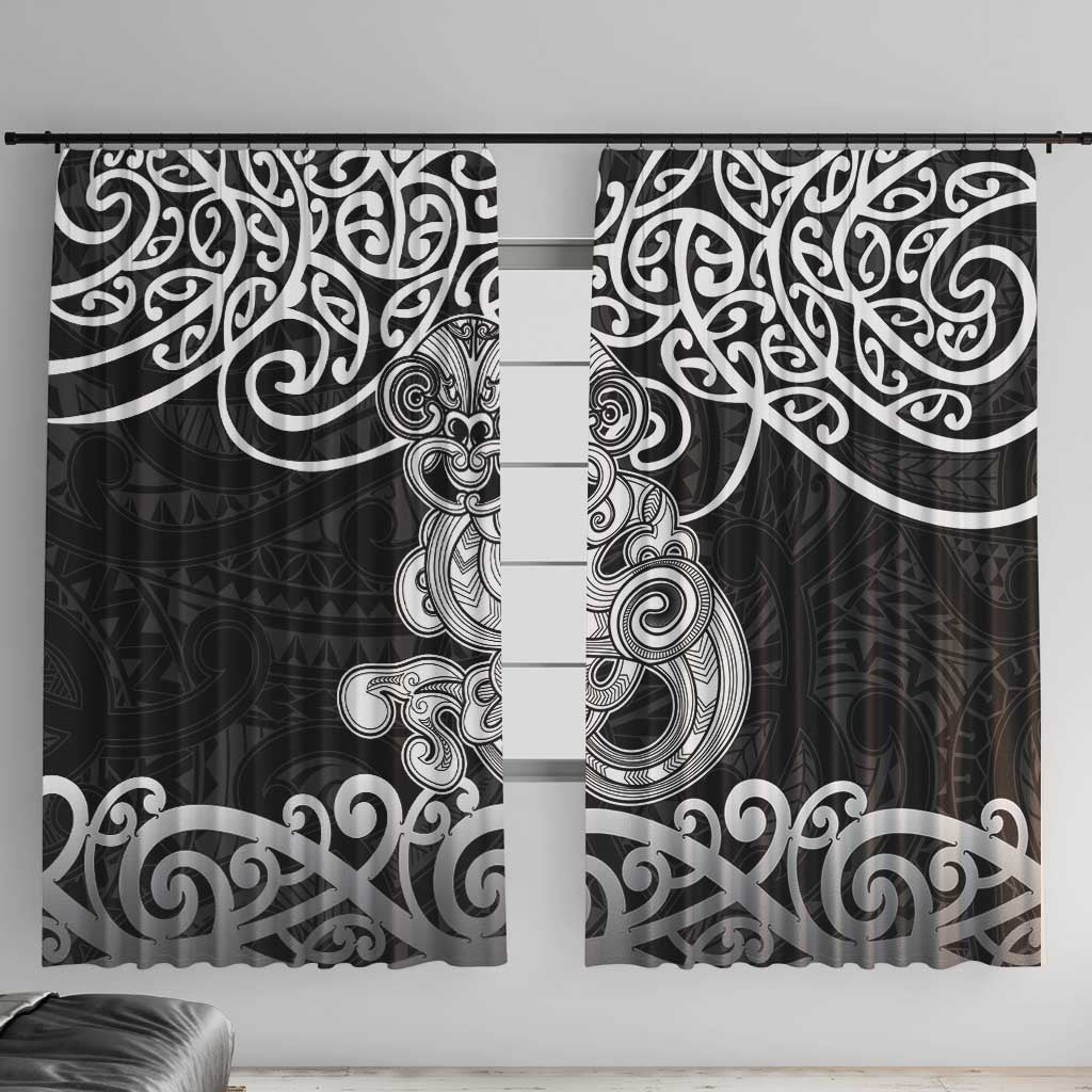 Te Reo Maori Tiki Inspired Art Window Curtain