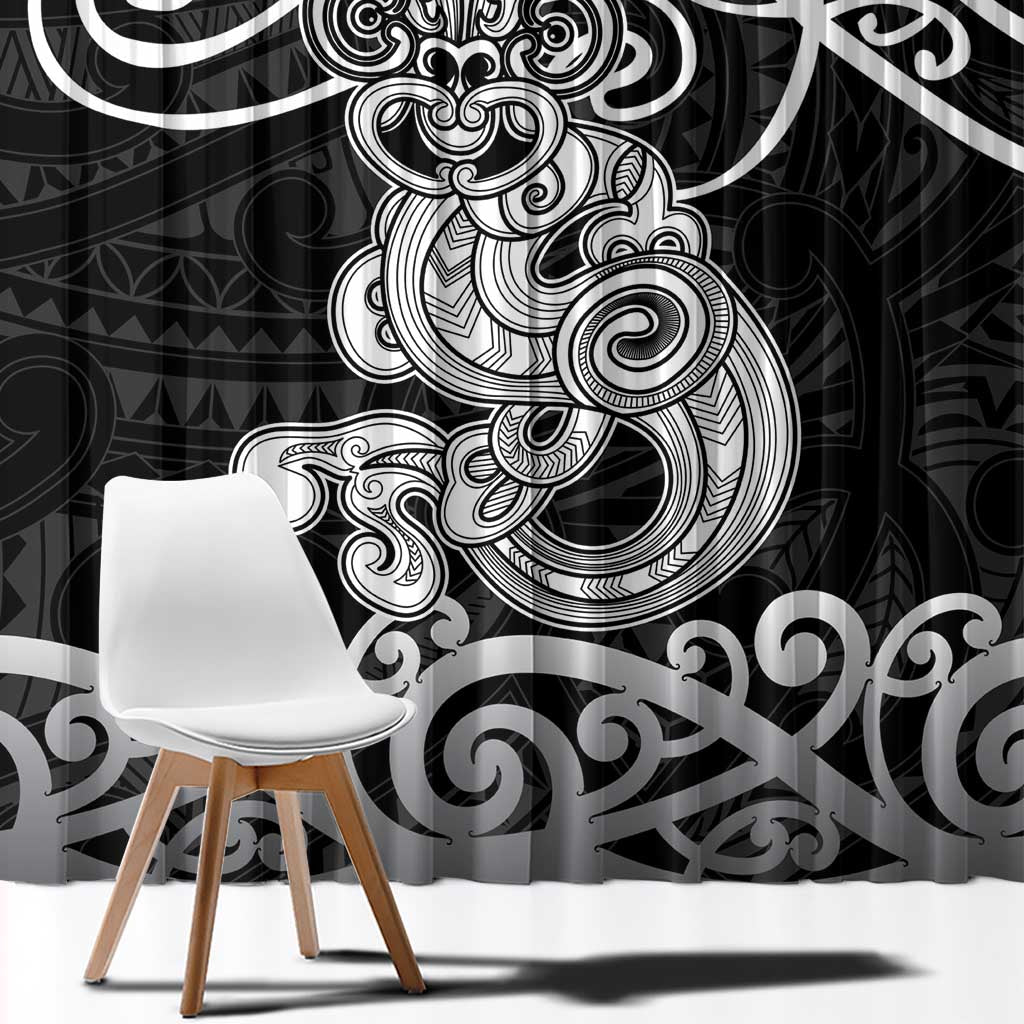 Te Reo Maori Tiki Inspired Art Window Curtain LT9 - Polynesian Pride