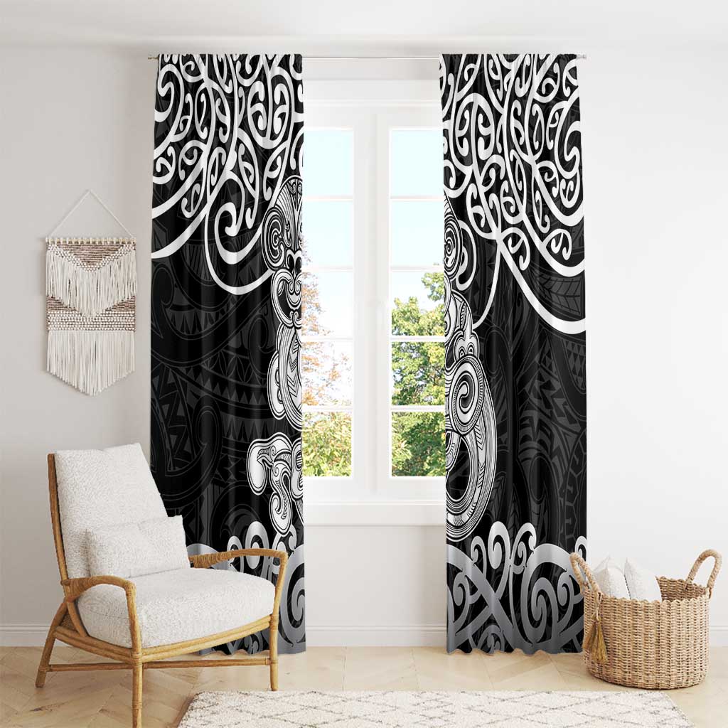 Te Reo Maori Tiki Inspired Art Window Curtain LT9 - Polynesian Pride