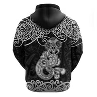 Te Reo Maori Tiki Inspired Art Zip Hoodie