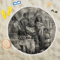 Whanau Maori Language Beach Blanket Te Reo Maori Inspired Art LT9 One Size 150cm Nude - Polynesian Pride