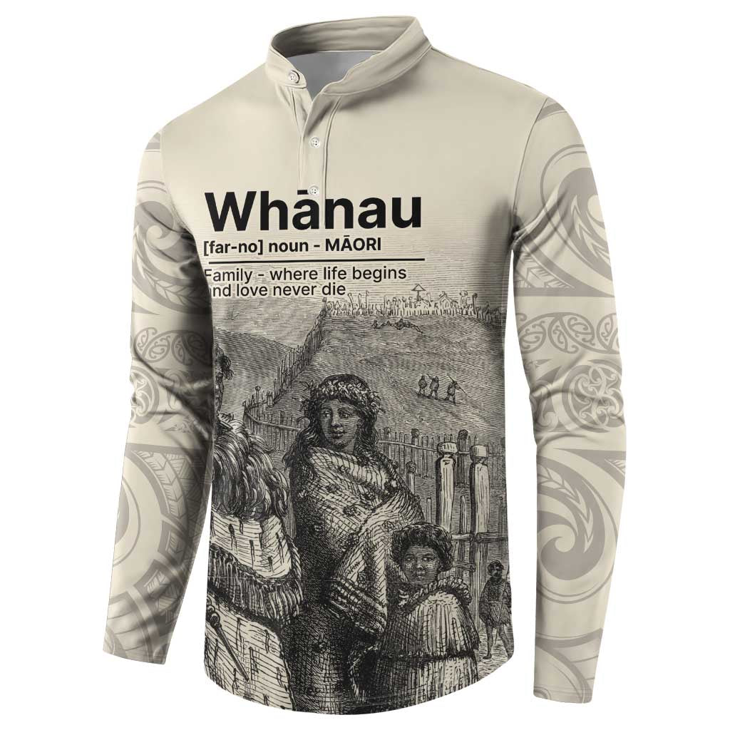 Whanau Maori Language Button Sweatshirt Te Reo Maori Inspired Art LT9 - Polynesian Pride