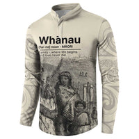 Whanau Maori Language Button Sweatshirt Te Reo Maori Inspired Art LT9 - Polynesian Pride