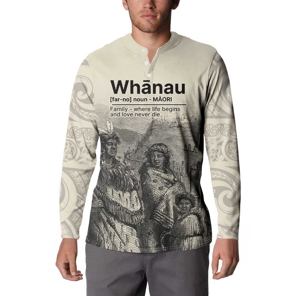 Whanau Maori Language Button Sweatshirt Te Reo Maori Inspired Art LT9 - Polynesian Pride