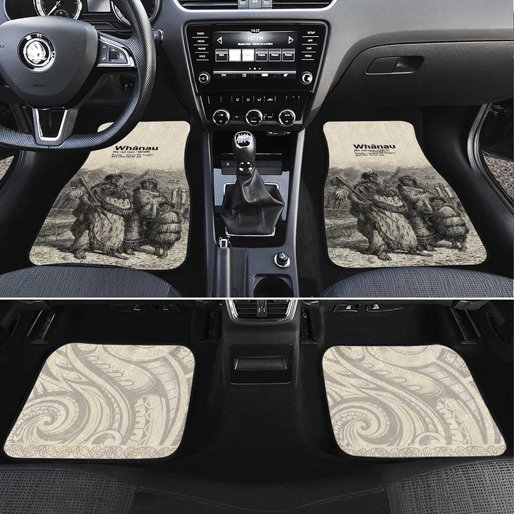 Whanau Maori Language Car Mats Te Reo Maori Inspired Art LT9 Set 4pcs Nude - Polynesian Pride