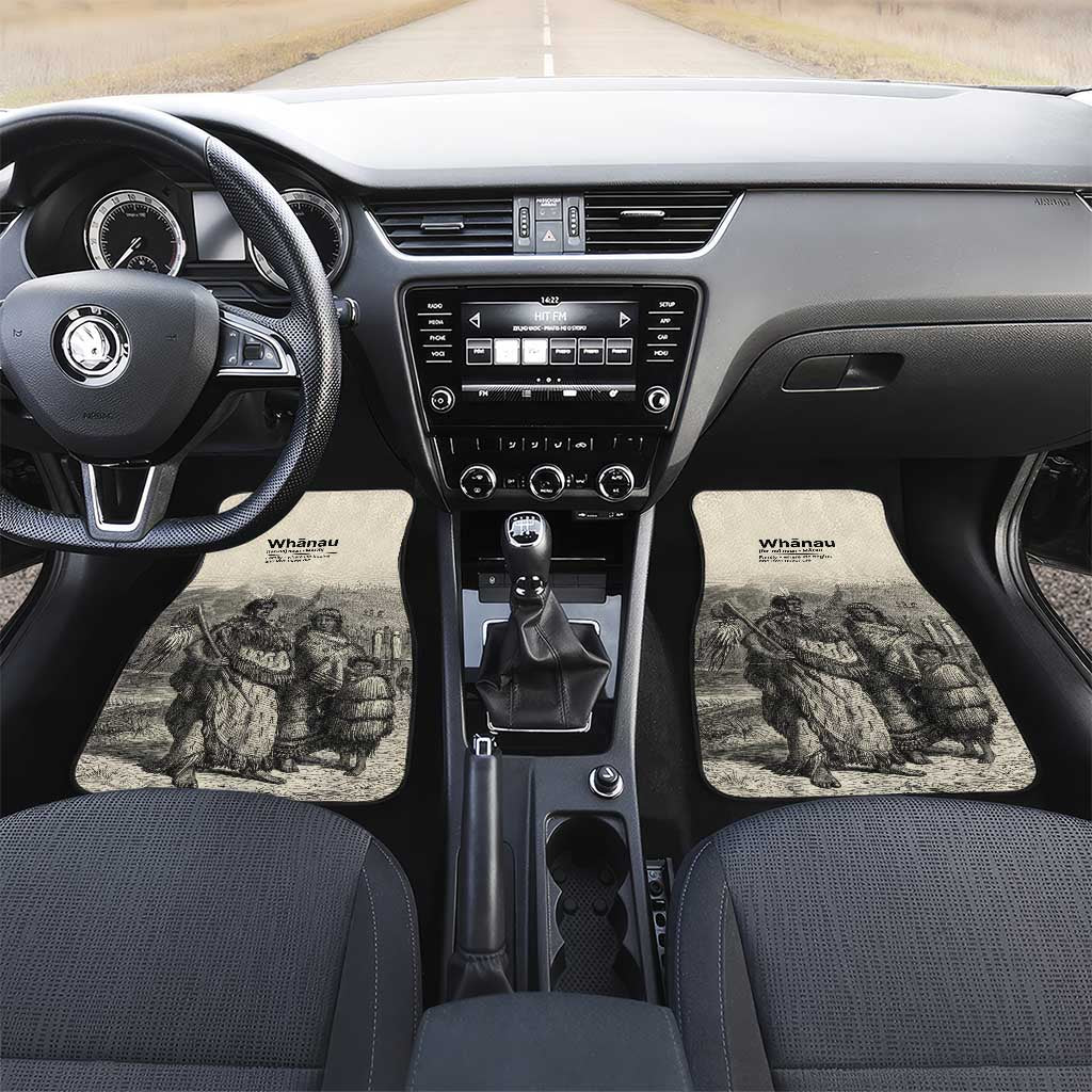 Whanau Maori Language Car Mats Te Reo Maori Inspired Art LT9 Set 2pcs - Front Nude - Polynesian Pride