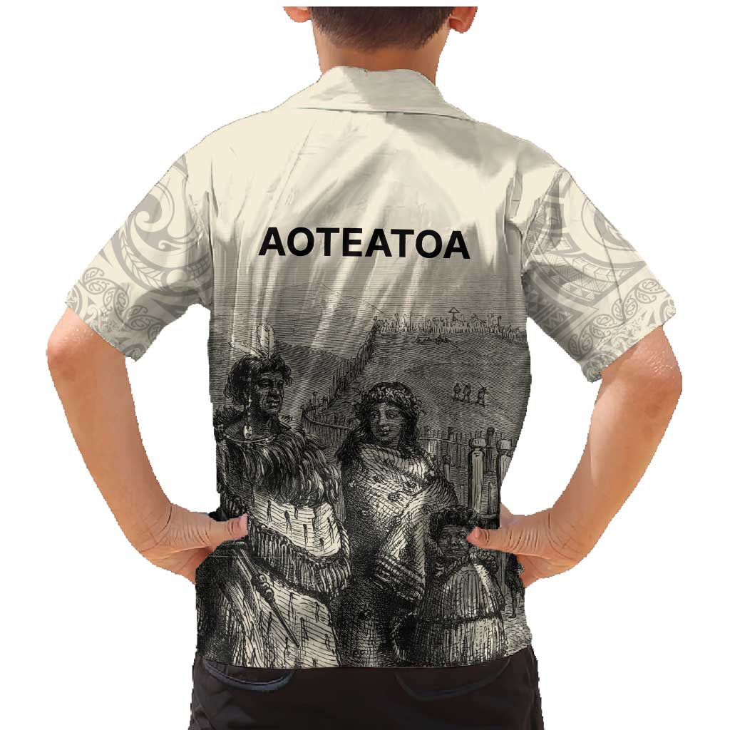 Whanau Maori Language Family Matching Mermaid Dress and Hawaiian Shirt Te Reo Maori Inspired Art