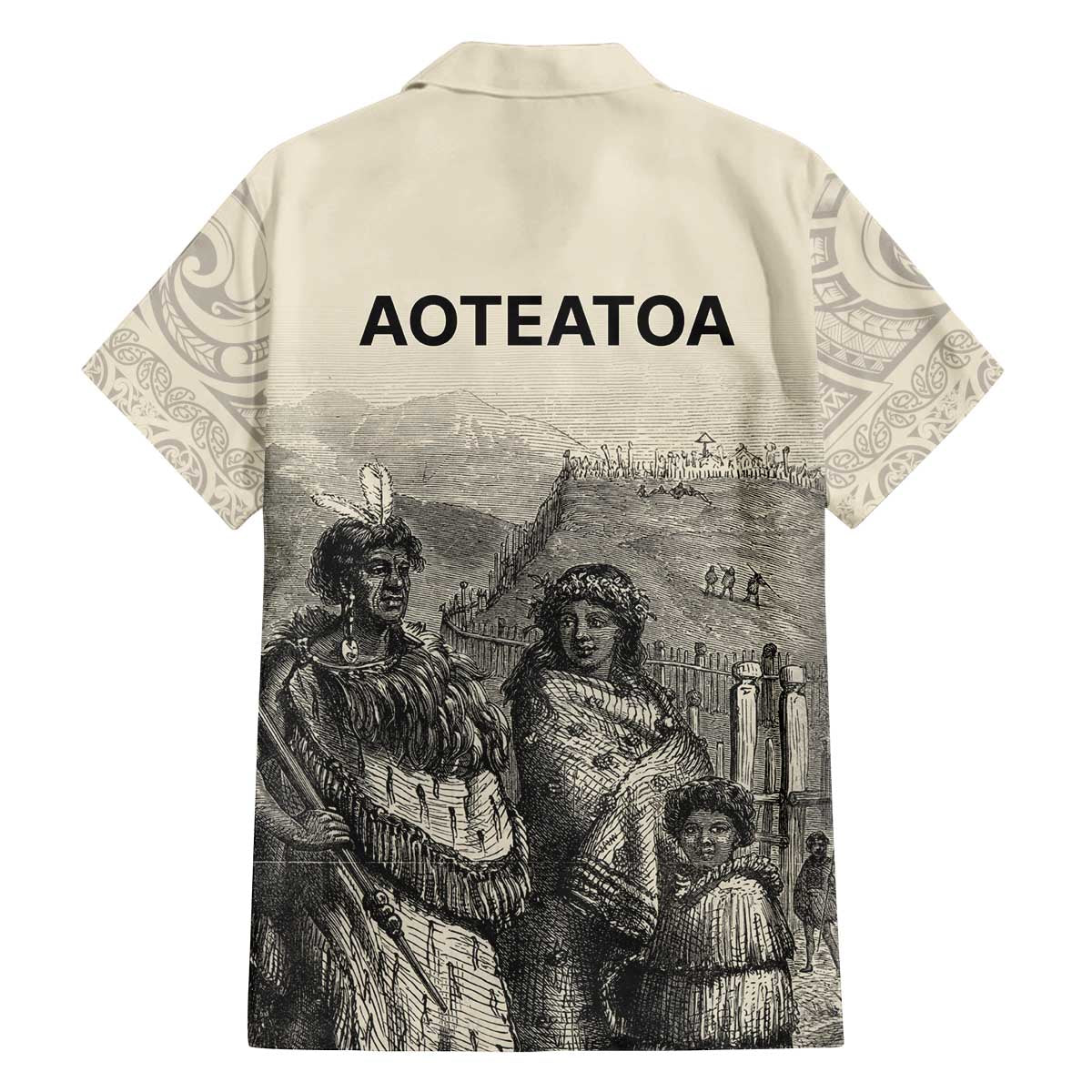 Whanau Maori Language Family Matching Puletasi and Hawaiian Shirt Te Reo Maori Inspired Art