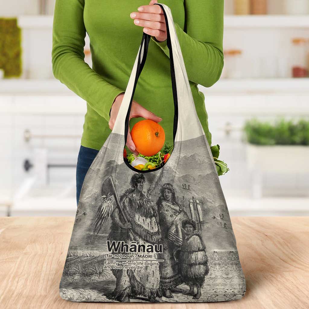 Whanau Maori Language Grocery Bag Te Reo Maori Inspired Art LT9 - Polynesian Pride