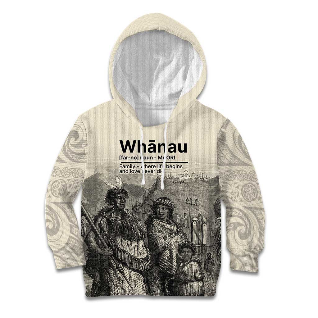 Whanau Maori Language Kid Hoodie Te Reo Maori Inspired Art