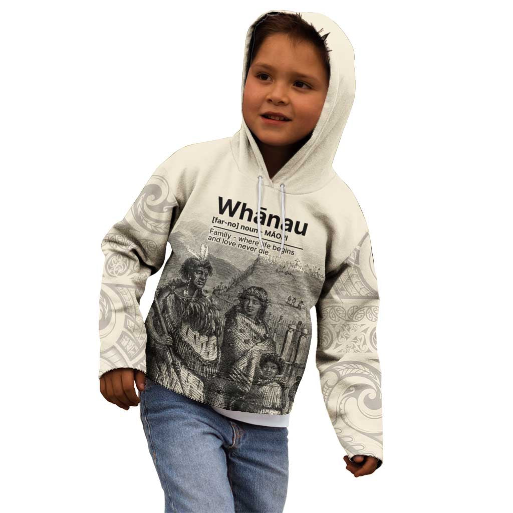 Whanau Maori Language Kid Hoodie Te Reo Maori Inspired Art