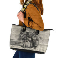 Whanau Maori Language Leather Tote Bag Te Reo Maori Inspired Art LT9 Nude - Polynesian Pride