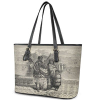 Whanau Maori Language Leather Tote Bag Te Reo Maori Inspired Art LT9 - Polynesian Pride