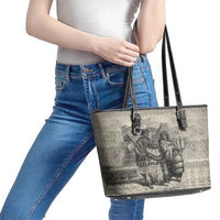 Whanau Maori Language Leather Tote Bag Te Reo Maori Inspired Art LT9 - Polynesian Pride