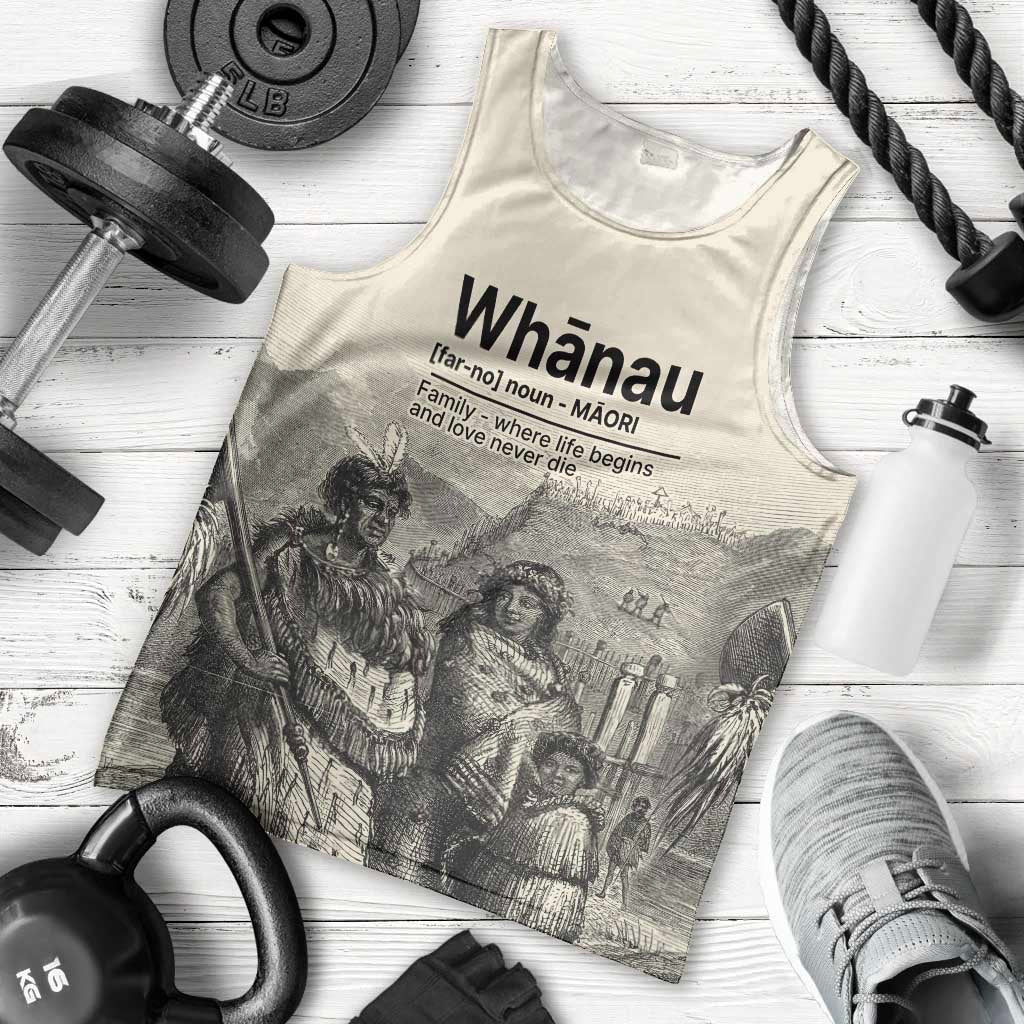 Whanau Maori Language Men Tank Top Te Reo Maori Inspired Art LT9 - Polynesian Pride