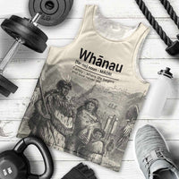 Whanau Maori Language Men Tank Top Te Reo Maori Inspired Art LT9 - Polynesian Pride