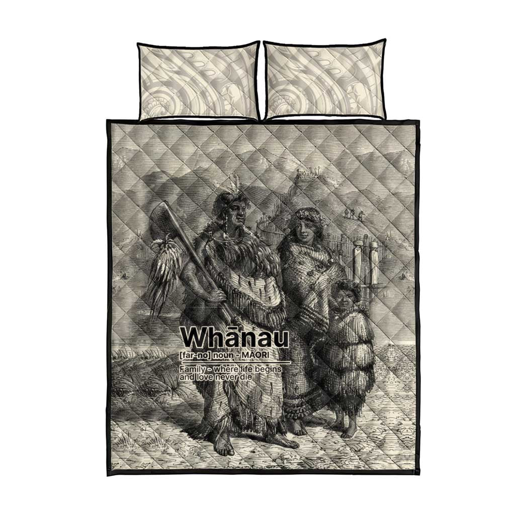 Whanau Maori Language Quilt Bed Set Te Reo Maori Inspired Art LT9 - Polynesian Pride