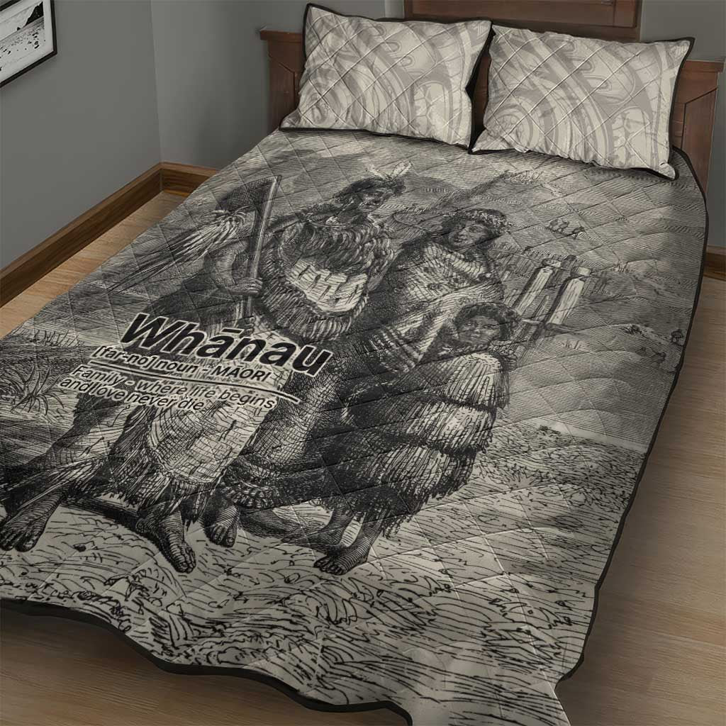 Whanau Maori Language Quilt Bed Set Te Reo Maori Inspired Art LT9 - Polynesian Pride