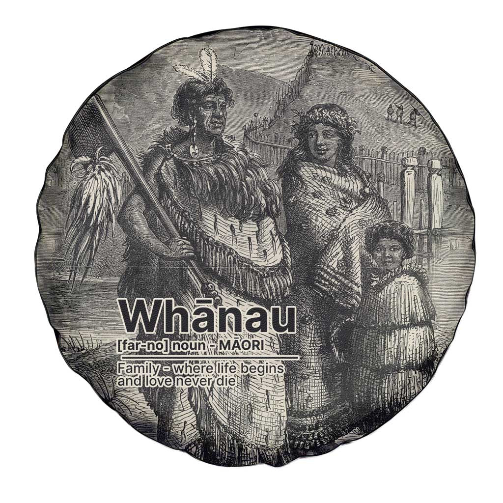 Whanau Maori Language Spare Tire Cover Te Reo Maori Inspired Art LT9 - Polynesian Pride