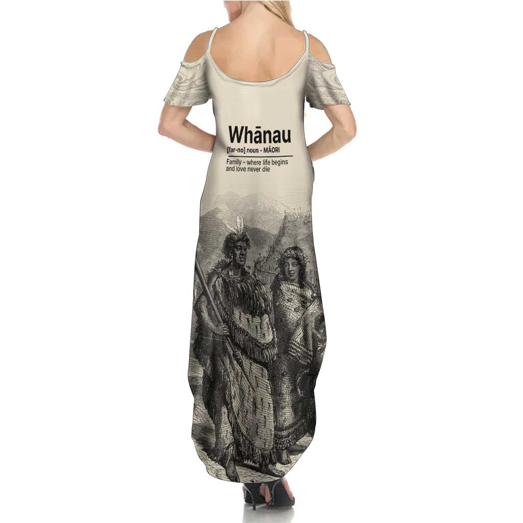 Whanau Maori Language Summer Maxi Dress Te Reo Maori Inspired Art LT9 - Polynesian Pride
