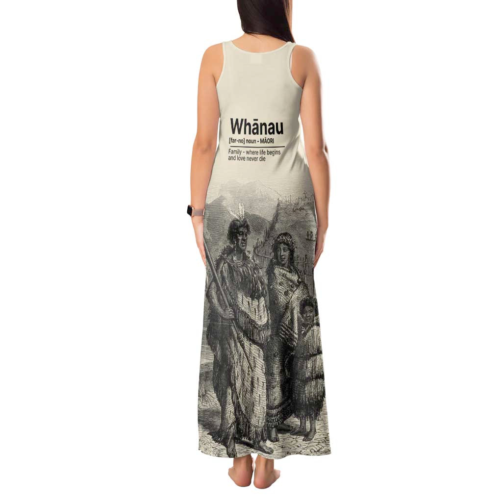 Whanau Maori Language Tank Maxi Dress Te Reo Maori Inspired Art LT9 - Polynesian Pride
