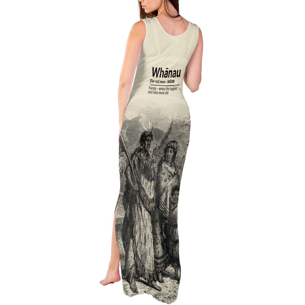 Whanau Maori Language Tank Maxi Dress Te Reo Maori Inspired Art LT9 - Polynesian Pride