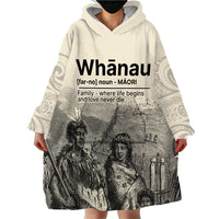 Whanau Maori Language Wearable Blanket Hoodie Te Reo Maori Inspired Art LT9 - Polynesian Pride