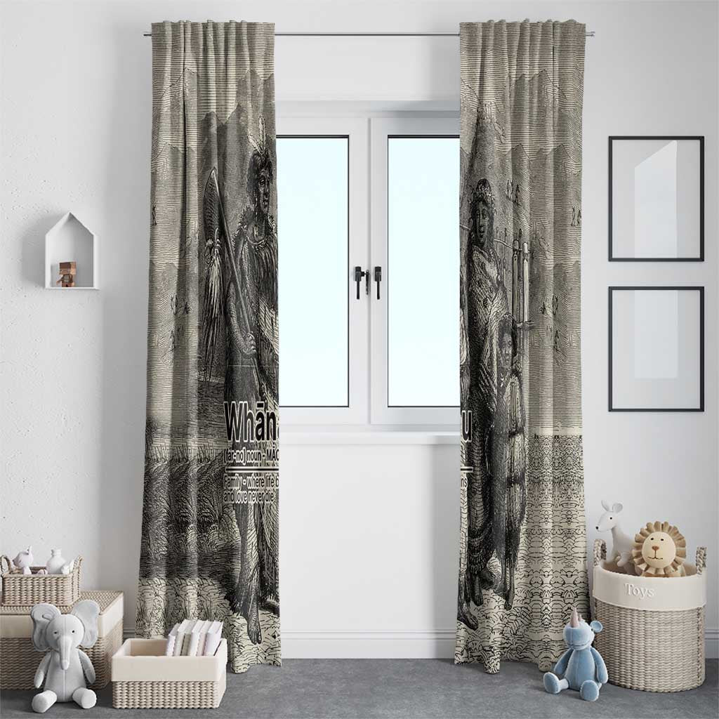 Whanau Maori Language Window Curtain Te Reo Maori Inspired Art LT9 - Polynesian Pride