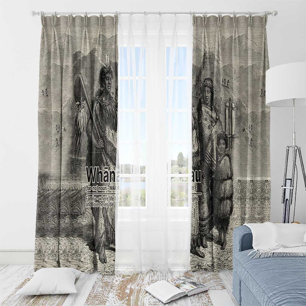 Whanau Maori Language Window Curtain Te Reo Maori Inspired Art LT9 - Polynesian Pride