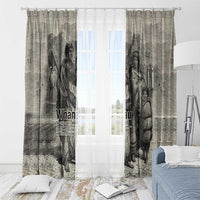Whanau Maori Language Window Curtain Te Reo Maori Inspired Art LT9 - Polynesian Pride