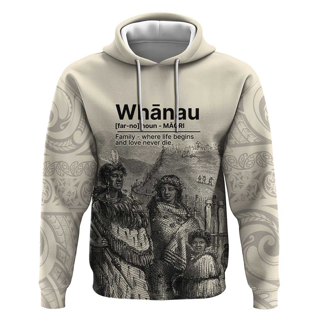 Whanau Maori Language Zip Hoodie Te Reo Maori Inspired Art