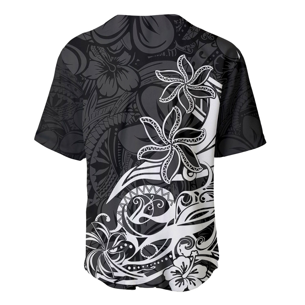 Polynesian Sunset Plumeria Baseball Jersey Pacific Island Tribal Black Style LT9 - Polynesian Pride