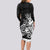 Polynesian Sunset Plumeria Long Sleeve Bodycon Dress Pacific Island Tribal Black Style LT9 - Polynesian Pride