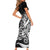 Polynesian Sunset Plumeria Short Sleeve Bodycon Dress Pacific Island Tribal Black Style LT9 - Polynesian Pride