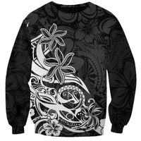 Polynesian Sunset Plumeria Sweatshirt Pacific Island Tribal Black Style LT9 Unisex Black - Polynesian Pride