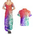 Polynesian Sunset Plumeria Couples Matching Summer Maxi Dress and Hawaiian Shirt Pacific Island Tribal Blossom Style LT9 - Polynesian Pride