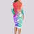 Polynesian Sunset Plumeria Long Sleeve Bodycon Dress Pacific Island Tribal Blossom Style LT9 - Polynesian Pride