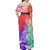 Polynesian Sunset Plumeria Off Shoulder Maxi Dress Pacific Island Tribal Blossom Style LT9 - Polynesian Pride