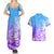 Polynesian Sunset Plumeria Couples Matching Summer Maxi Dress and Hawaiian Shirt Pacific Island Tribal Blue Style LT9 - Polynesian Pride