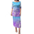 Polynesian Sunset Plumeria Puletasi Pacific Island Tribal Blue Style LT9 Long Dress Blue - Polynesian Pride