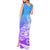 Polynesian Sunset Plumeria Tank Maxi Dress Pacific Island Tribal Blue Style LT9 - Polynesian Pride