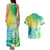 Polynesian Sunset Plumeria Couples Matching Tank Maxi Dress and Hawaiian Shirt Pacific Island Tribal Green Style LT9 - Polynesian Pride