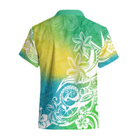 Polynesian Sunset Plumeria Hawaiian Shirt Pacific Island Tribal Green Style LT9 - Polynesian Pride