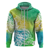Polynesian Sunset Plumeria Hoodie Pacific Island Tribal Green Style LT9 - Polynesian Pride