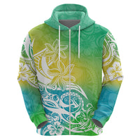 Polynesian Sunset Plumeria Hoodie Pacific Island Tribal Green Style LT9 - Polynesian Pride