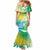 Polynesian Sunset Plumeria Mermaid Dress Pacific Island Tribal Green Style LT9 - Polynesian Pride