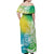 Polynesian Sunset Plumeria Off Shoulder Maxi Dress Pacific Island Tribal Green Style LT9 - Polynesian Pride