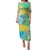 Polynesian Sunset Plumeria Puletasi Pacific Island Tribal Green Style LT9 Long Dress Green - Polynesian Pride