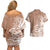 Polynesian Sunset Plumeria Couples Matching Off Shoulder Short Dress and Hawaiian Shirt Pacific Island Tribal Nude Style LT9 - Polynesian Pride